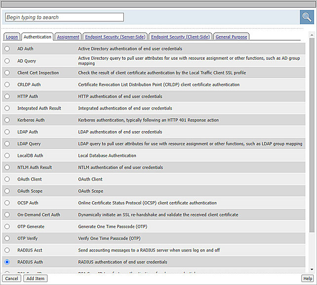 Screenshot of F5 Big-IP, Edit Access Profiles 5